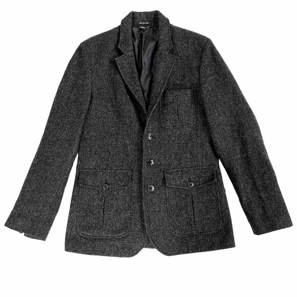 LL Bean Mens Wool Field Jacket Sport Coat Size 38 Grey